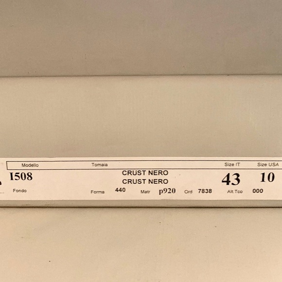 Handcrafted Italy Jose Real  Crust Nero Brogues 10.5 Wingtips Black - Picture 13 of 15